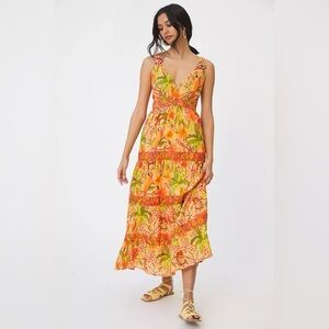 Farm Rio Tropical Tiered Maxi Dress XS